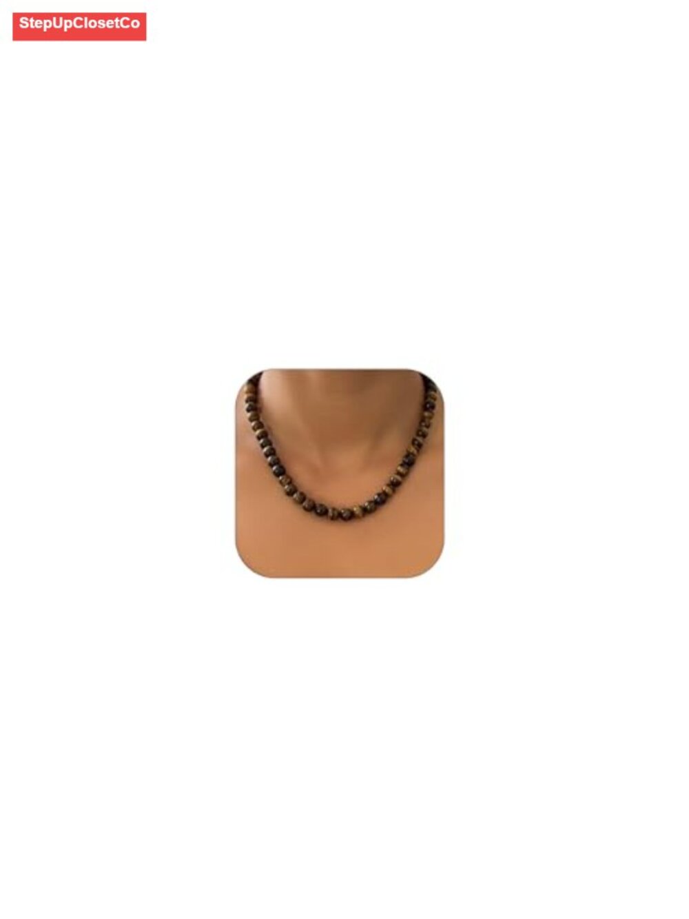 Natural Tiger Eye Stone Beaded Choker Necklace for Women Genuine Gemstone 4mm